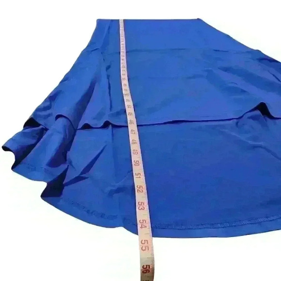 NWT Isaac Mizrahi Live! Regular Lace-Up Neck Hi-low Hem Ink Blue Maxi Dress Sz S - Picture 3 of 7